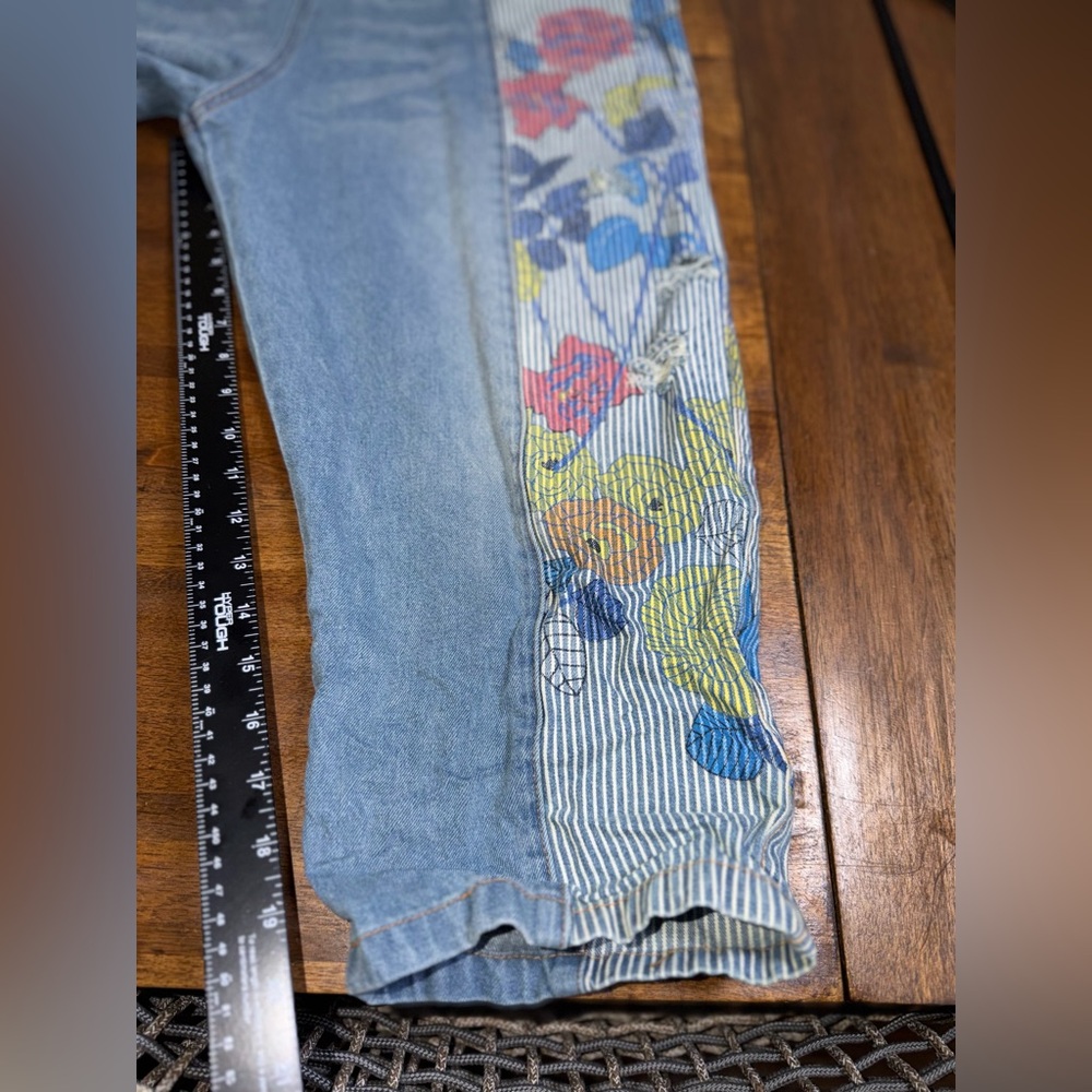 Unbranded Floral Denim Dungarees Overalls Jumpsuit - Picture 4 of 4